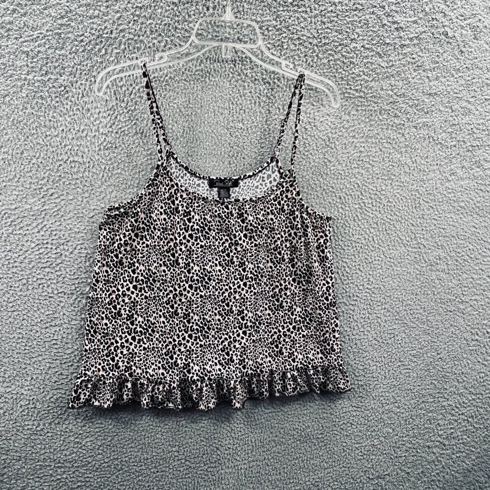 Rene Rofe Women Sleep Top Large Brown Tan Animal Print Cami Top Adjustable Strap